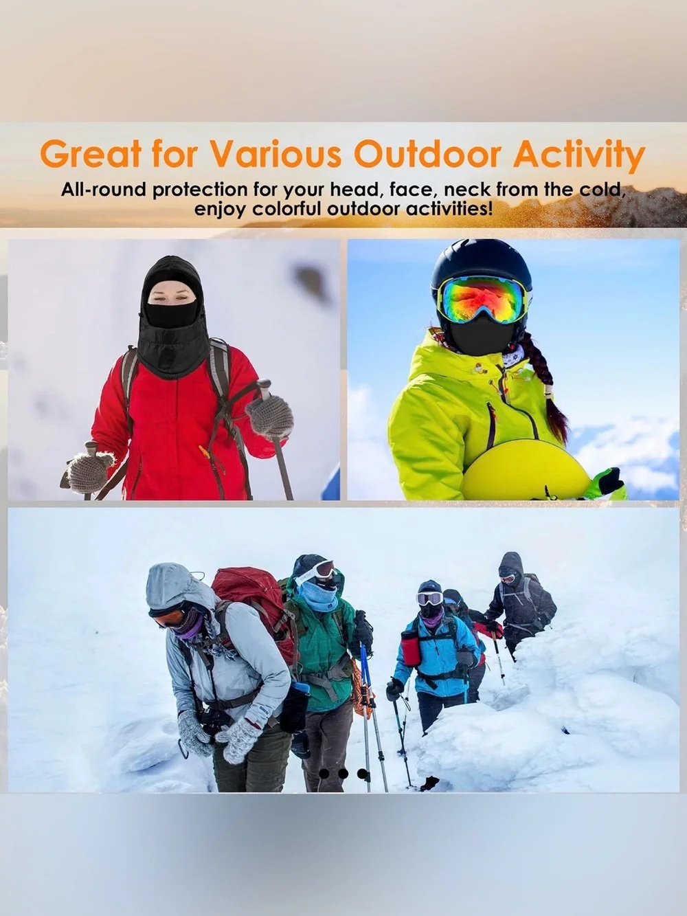 Men's Black Insulated Face Mask Balaclava - Brand